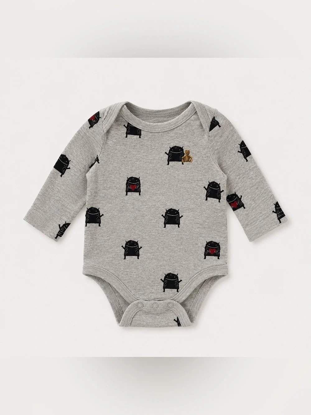 Baby Gap Monster Heart Long Sleeve Onesie Size 0-3Months